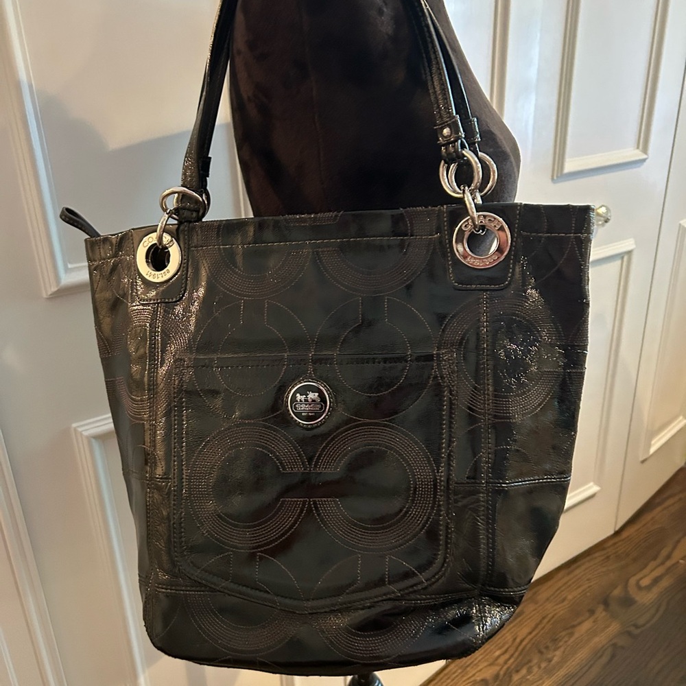 Coach Black Signature Tote Bag